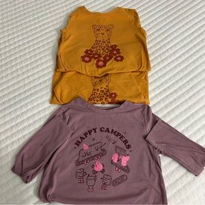 3 Cat & Jack Kids Long Sleeve Tees - Orange and Purple